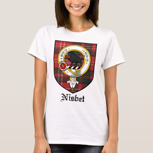 Nisbet Clan Crest Badge Tartan T-Shirt (Front)