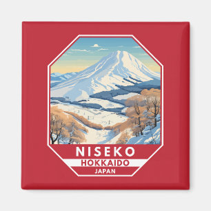 Niseko Hokkaido Japan Winter Travel Art Vintage Magnet