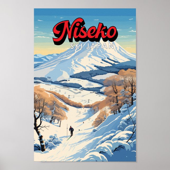 Niseko Hokkaido Japan Winter Travel Art Vintage Poster (Front)