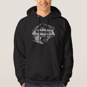Niseko Japan black grey ski logo art guys hoodie