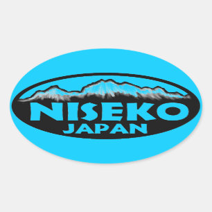 Niseko Japan blue oval stickers