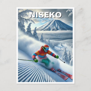 Niseko Japan Hokkaido Skier Skiing Postcard