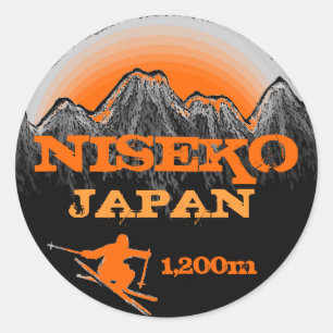 Niseko Japan orange ski art elevation stickers