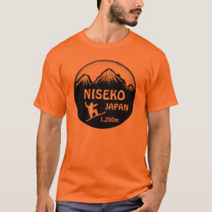 Niseko Japan orange snowboard art tee