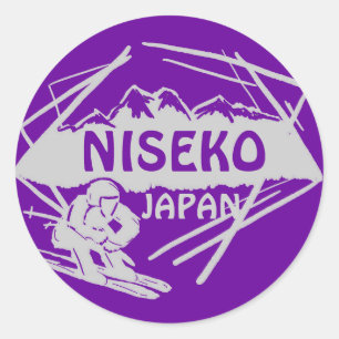 Niseko Japan purple grey ski logo art stickers