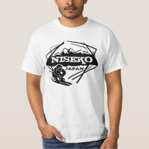 Niseko Japan ski logo art black white value tee