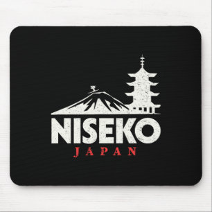 Niseko Japan Ski Resort Retro Skiing Snowboarding  Mouse Mat