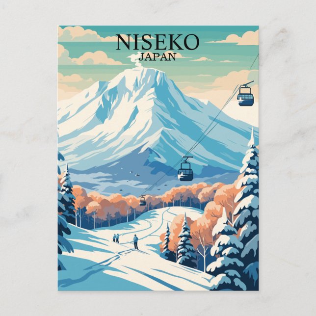 Niseko, Japan: Skiing Travel Vintage Postcard (Front)