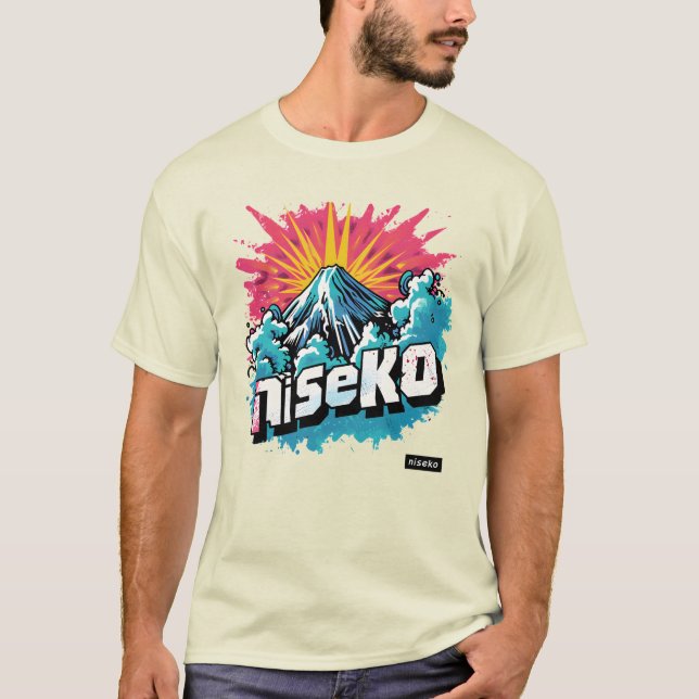 Niseko Retro Ski Blast - Hip Winter Resort Tee (Front)