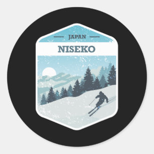 Niseko Ski Resort Japan Hokkaido Island Snowboardi Classic Round Sticker