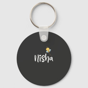 nisha black design with bumble bee key ring