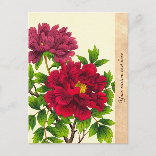 Nishimura Hodo Peony japanese flowers fine art Postcard (Front)