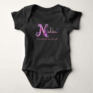 Nishka girls name & meaning N monogram clothing Baby Bodysuit