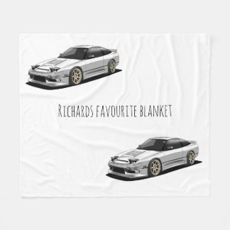 nissan 240sx hand drawn artwork fleece blanket