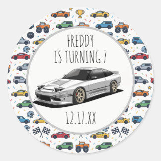 nissan 240sx JDM car hand drawn artwork Classic Round Sticker