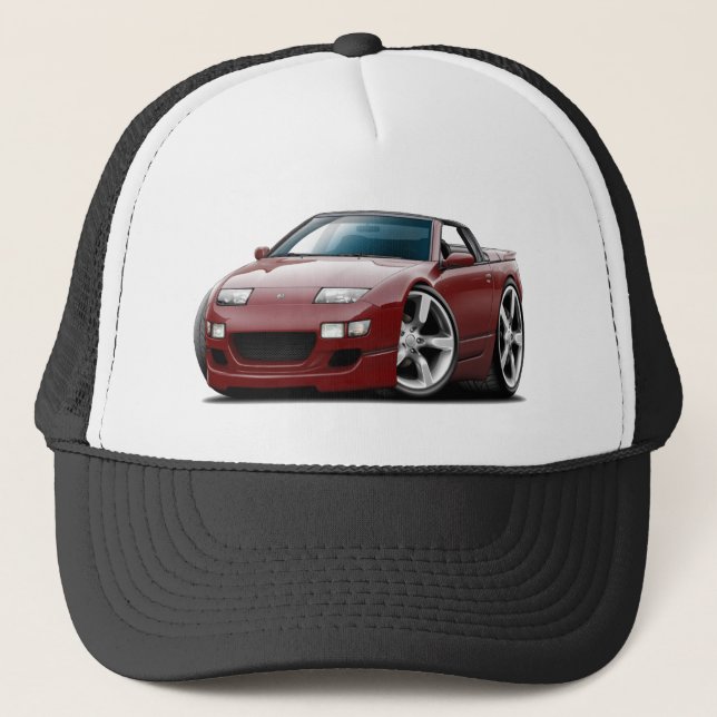 Nissan 300ZX Maroon Convertible Trucker Hat (Front)