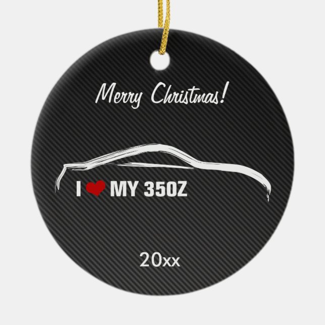 Nissan 350Z - I love my 350Z Ceramic Tree Decoration (Front)