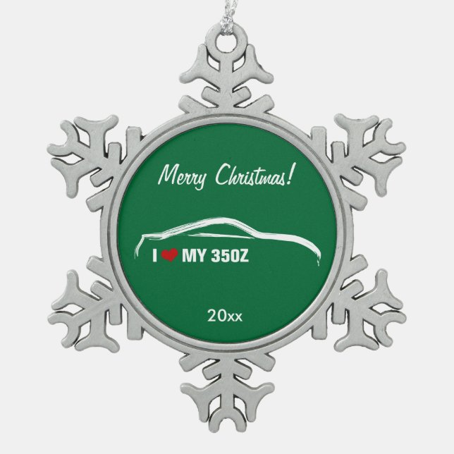 Nissan 350Z - I love my 350Z Snowflake Pewter Christmas Ornament (Front)