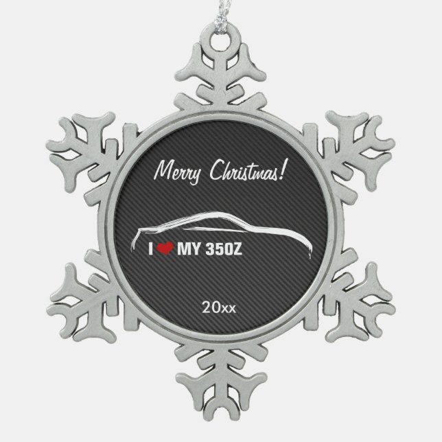 Nissan 350Z - I love my 350Z Snowflake Pewter Christmas Ornament (Front)