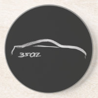 Nissan 350z Silver Silhouette Coaster