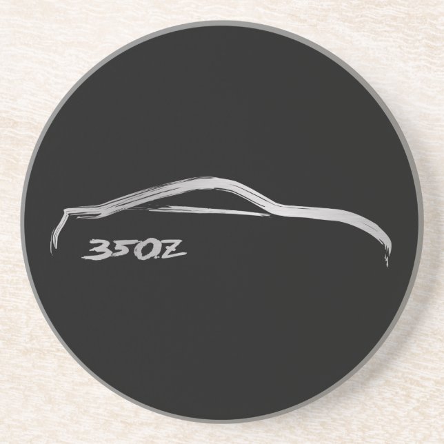 Nissan 350z Silver Silhouette Coaster (Front)