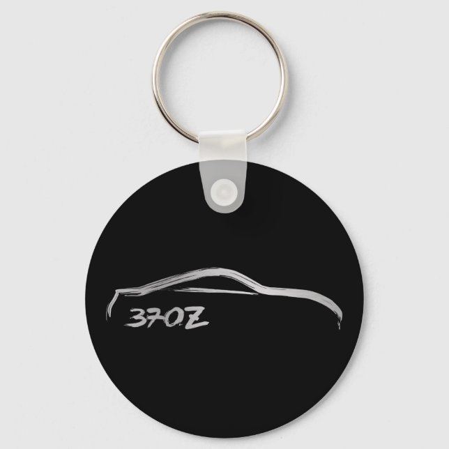 Nissan 370Z Logo with Black Background Key Ring (Front)