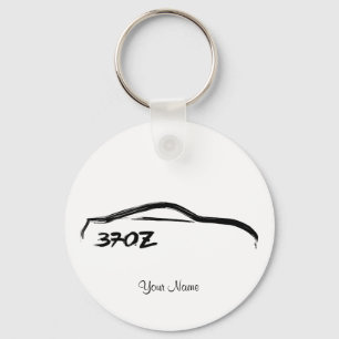Nissan 370Z Logo with Black Background (white/blk) Key Ring