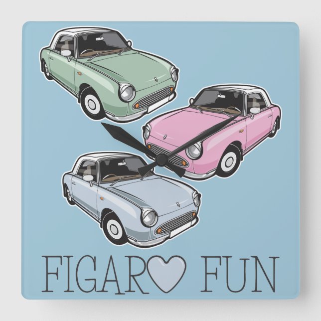Nissan Figaro Fun Square Wall Clock (Front)
