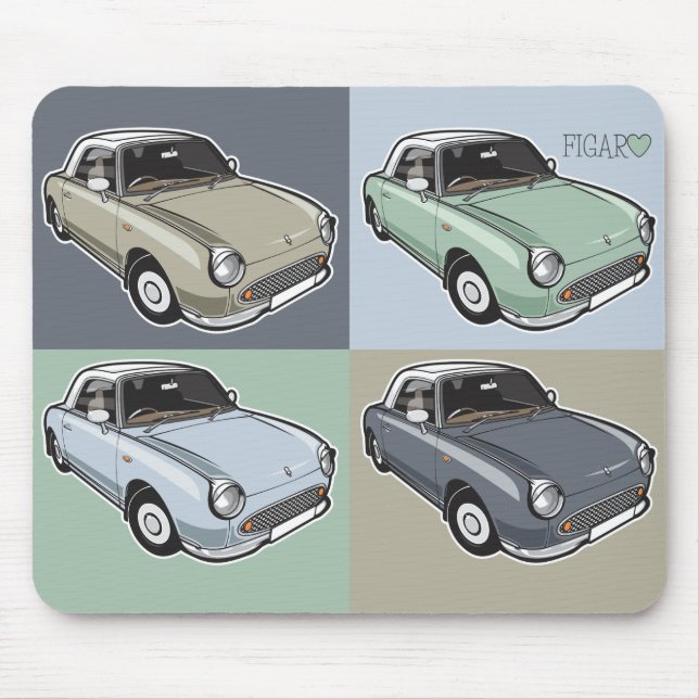 Nissan Figaro in four colours Mouse Mat (Front)