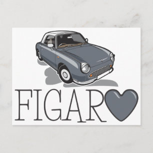 Nissan Figaro Lapiz Grey Postcard