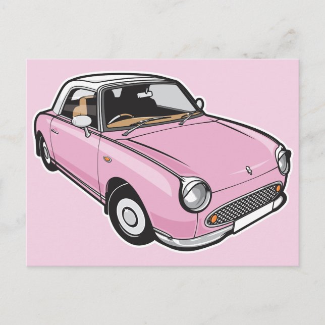 Nissan Figaro Pink Postcard (Front)