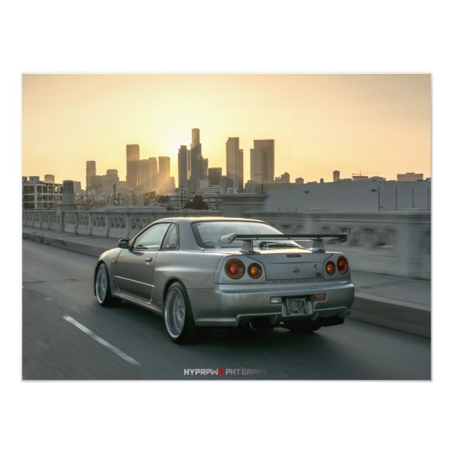 NISSAN GT-R R34 SKYLINE IN LOS ANGELES PHOTO PRINT (Front)
