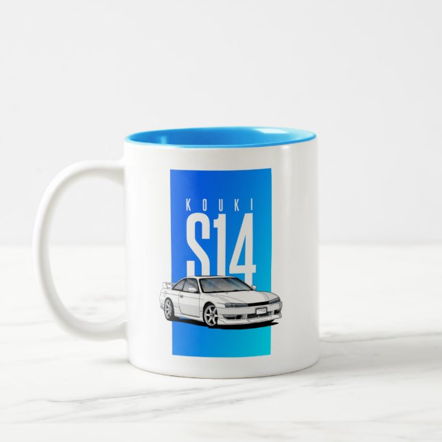 Nissan Silvia S14 Kouki 200sx Two-Tone Coffee Mug (Left)