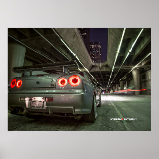Nissan Skyline GT-R R34 in Downtown Los Angeles Poster