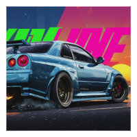 Nissan Skyline GTR R34 Poster – Bayside Blue