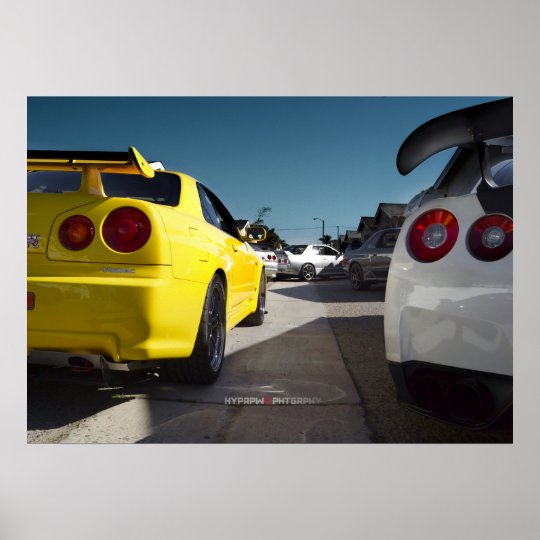 Nissan Skyline R34 R33 R32 R35 Hakosuka Gt R Poster Zazzle Co Uk