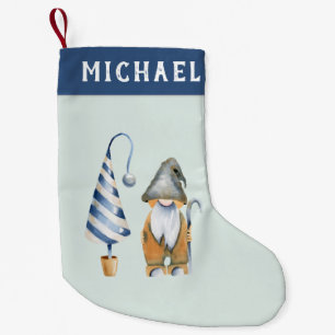 Nisse Norwegian Christmas Gnome   Monogram Small Christmas Stocking