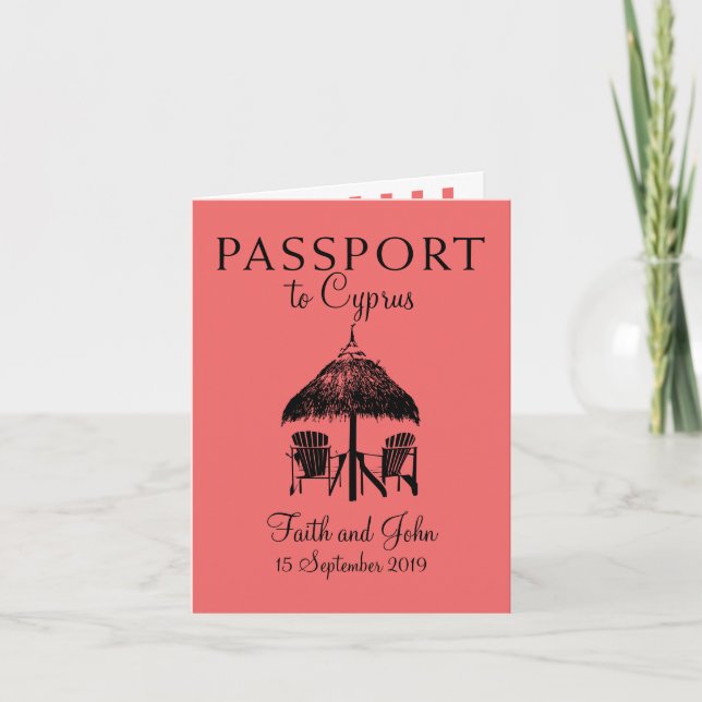 Nissi Beach Cyprus Passport | Wedding Invitation (Front)