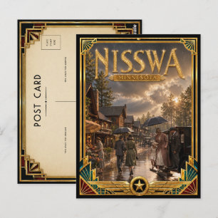 Nisswa Minnesota Vintage Art Deco Golden Age Postcard