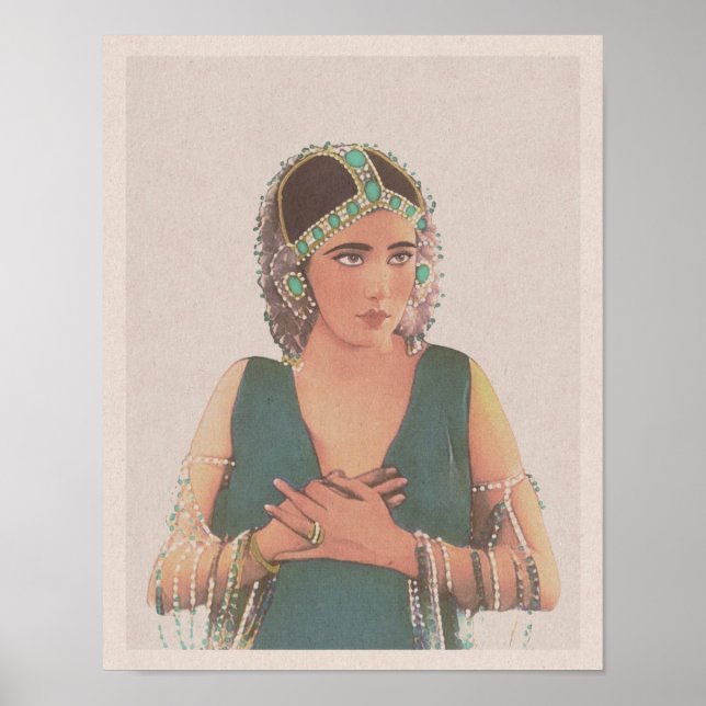Nita Naldi: Emerald Beauty Art Print (1920) (Front)