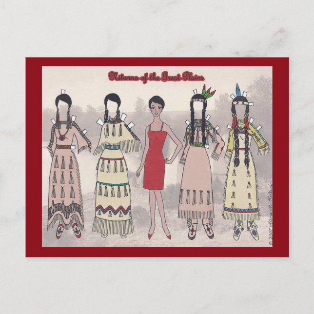 Nitanna of the Great Plains Paper Doll Postcard (Front)
