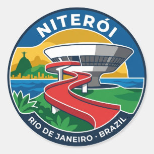 Niterói Contemporary Art Museum Brazil Classic Round Sticker