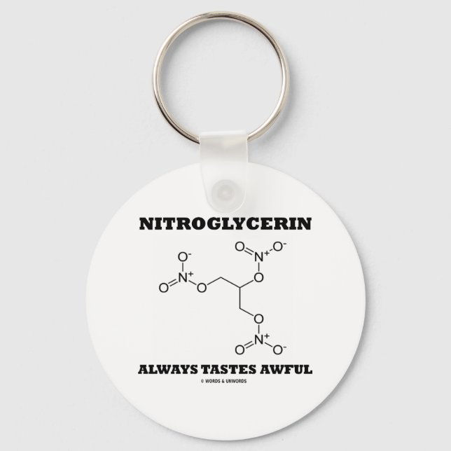 Nitroglycerin Always Tastes Awful (Chemistry) Key Ring (Front)