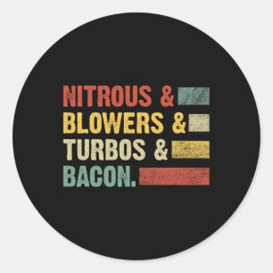 Nitrous Blowers Turbos Bycon Food Retro Bbq Meat Classic Round Sticker