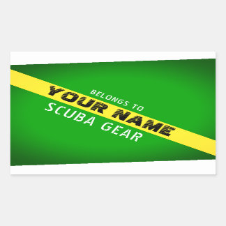 NITROX FLAG. MARK EQUIPMENT WITH PERSONAL NAME RECTANGULAR STICKER