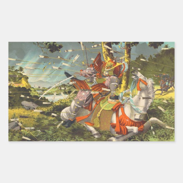 Nitta Yoshisada legendary samurai warrior battle Rectangular Sticker (Front)