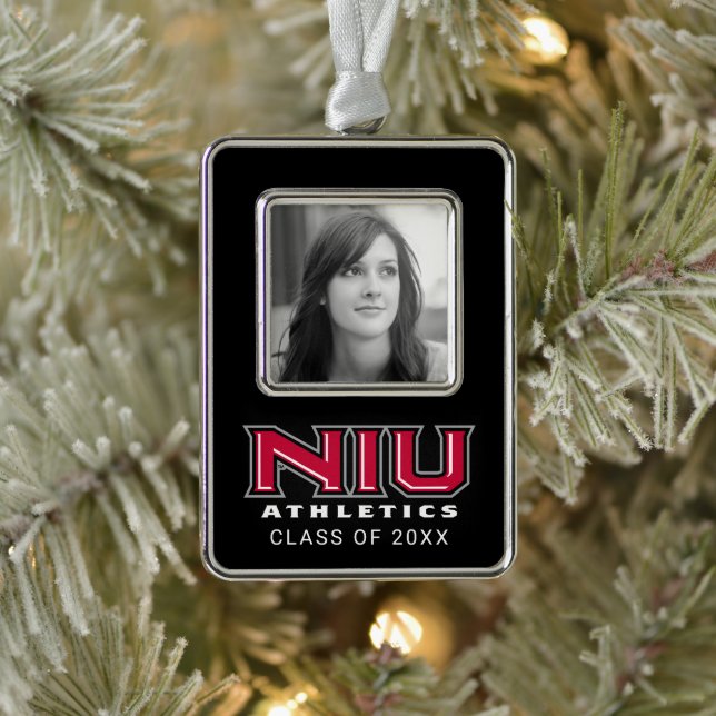 NIU Athletics Silver Plated Framed Ornament (Tree)