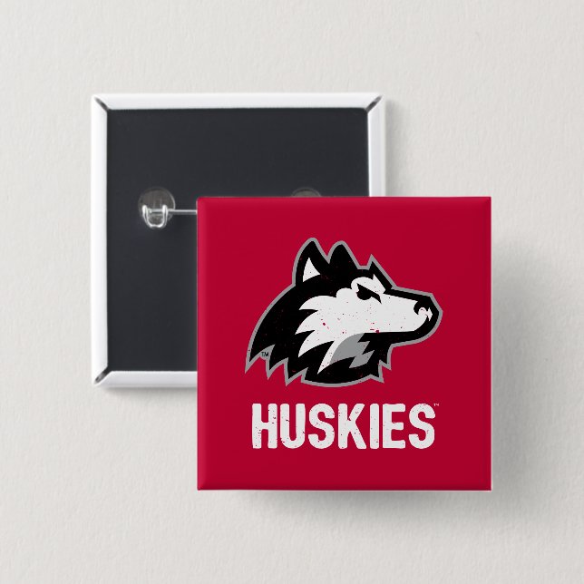 NIU Huskies Distressed 15 Cm Square Badge (Front & Back)