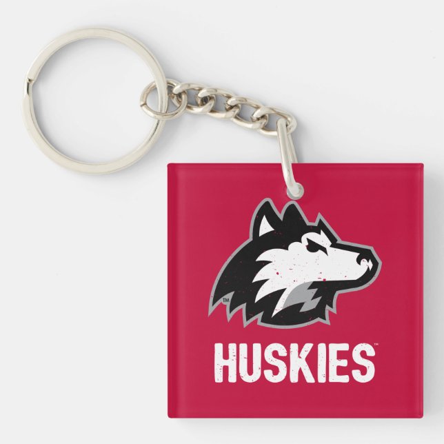 NIU Huskies Distressed Key Ring (Front)