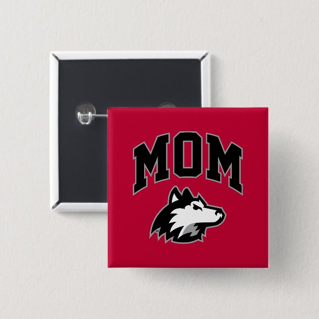 NIU Huskies Mum 15 Cm Square Badge (Front & Back)